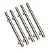 Gobrico Satin Nickel Cabinet Pulls 6-3/10 Hole Centers Brushed Nickel Cabinet Hardware Euro T Bar Stainless Steel Drawer Pulls Dresser Knobs-5 Pack