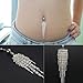 Nicerocker Hot Rhinestone Crystal Tassel Chain Dangle Navel Belly Button Ring Bar