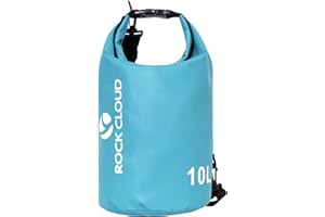 ROCK CLOUD Dry Bag Waterproof 10L Dry Sack for Kayaking Rafting Boating Beach Surfing Swimming Canoe Camping Hiking Fishing Ski, Lake Blue