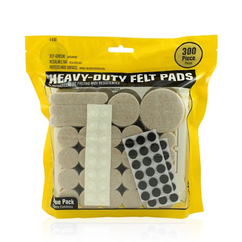 Smart-Surface-8900-Heavy-Duty-Self-Adhesive-Furniture-Felt-Pads-300-Piece-Value-Variety-Pack-in-Resealable-Bag