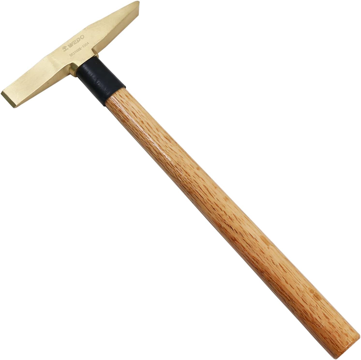 WEDO Chipping Hammer 1/3lb(150g), Brass Welding Hammer with Wooden Handle,Length 330mm(13"),Slag Removal Welding Tools