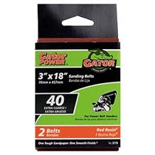 Gator acabado 3179 lija de óxido de aluminio, grano 40 (2 unidades), 7.6 x 45.7 cm