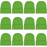 12 Packs Kids Beanies Winter Hats Warm Variety Pack, Assorted Colors Cuffed Knit Caps for Boys Girls Wholesale