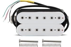 FLEOR Alnico 5 Bridge Pickup Double Coil Humbucker Pickups High Output 14-15K, White