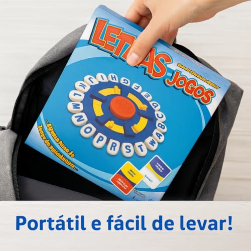 Jogo de Palavras Stop Original Grande em Portugues Roda de Letras - Jogo de Tabuleiro Divertido para Toda a Família Com Cronômetro e Roda Giratória Educativo (Modelo 1)