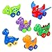 VATOS Baby Dinosaur Toy Car, 6 Pack Pull Back Car Toys for 1 2 3 Year Old Boy & Girl | Dino Car Toys for Toddler & Kids Toy Car Creative Gifts for Kids, Animal Vehicles Party Favors