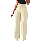 Unybwonn Women Wide Leg Dress Pants High Waisted Straight Leg Business Slacks Work Pants Casual Button Down Trousers