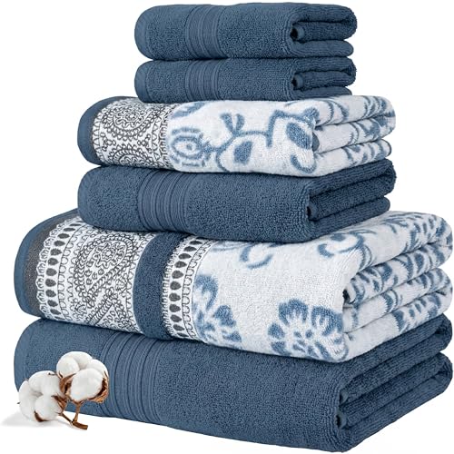 Modern Threads 6 Piece Bath Towel Set β Bathroom Set with 2