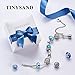 TINYSAND Princess 925 Sterling Silver Princess Crown Charm Pendant with Clear CZ Stones, Dangling Bead for Charms Bracelet