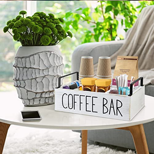 Coffee Station Organizer, Wooden Coffee Bar Accessories Organizer for