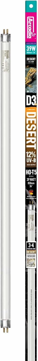 Arcadia D3+ Reptile T5 Lamp 39W 12% UVB 86.5cm Full Spectrum 6500K