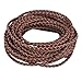 PH PandaHall 5.5 Yard 3mm Round Folded Bolo PU Braided Leather Cord Bolo Tie for Necklace Bracelet Jewelry Making Brown