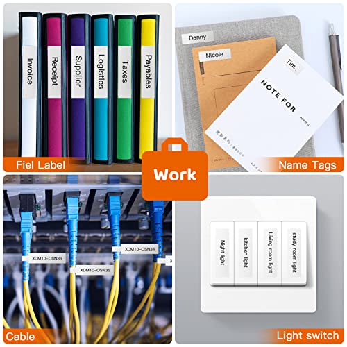 Label Maker Machine with Tape, Bluetooth Mini Label Printer Included Multiple Templates, Merkmak Label Maker for Home, Office, School, Organizer, Store and More, Compatible for Android & iOS