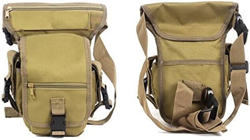 AGadget Universal Multipurpose Canvas Drop Waist Leg Bag Messenger Riding Hip Bum Waist Pack Drop Leg Cross Over Bag Capacity Oversize Tactical Molle Pouch for Outdoor Fishing Hiking Climbing (C)