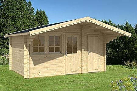 Gartenhaus Pedro B 70 Blockhaus 500x350cm 70mm Blockhaus Holzhaus Amazon De Garten