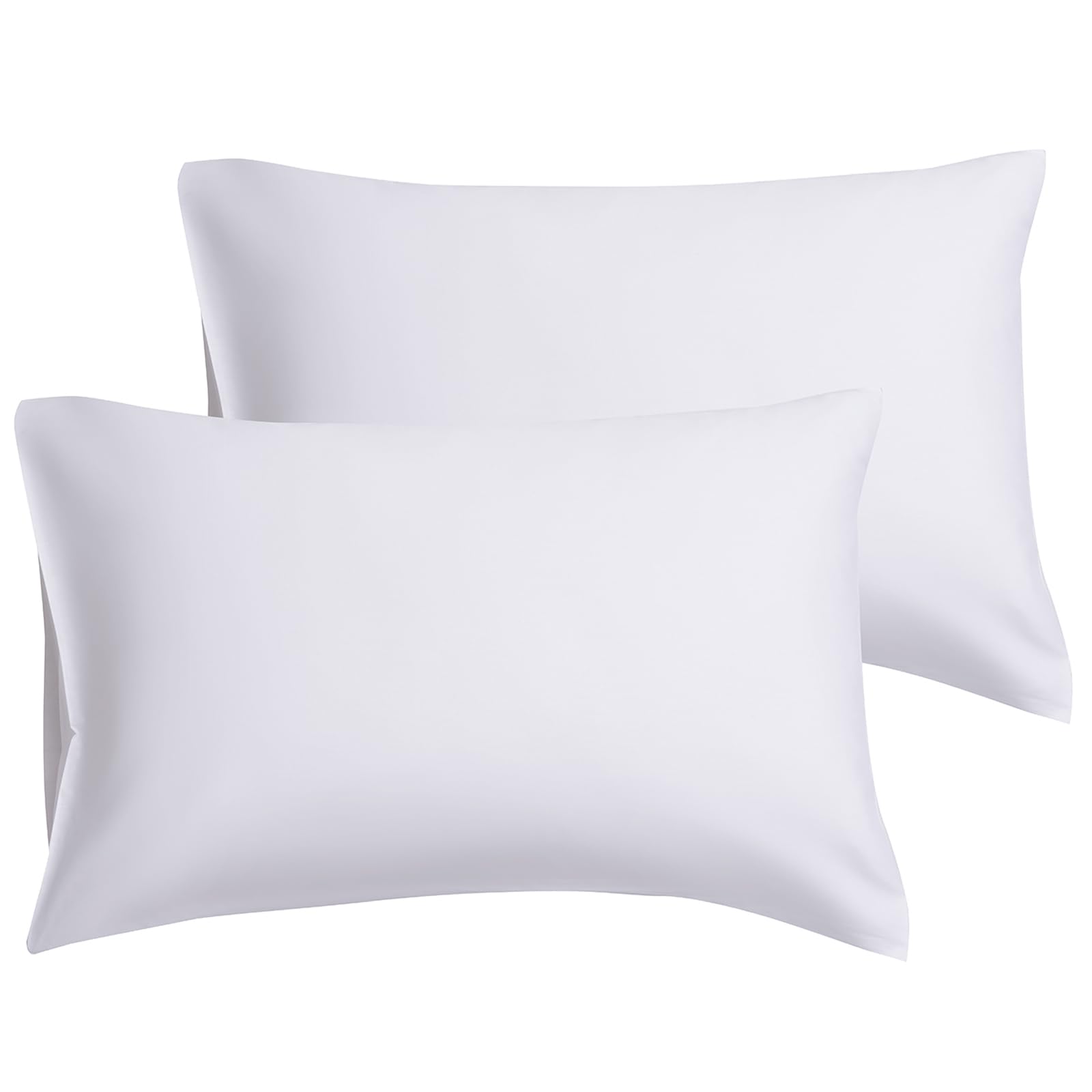 DuShow White Cotton Pillowcases 2 Pack,Soft Egyptian Cotton Pillow Cases With Envelope Closure,Breathable Pillow Cover White-51 X 76 cm