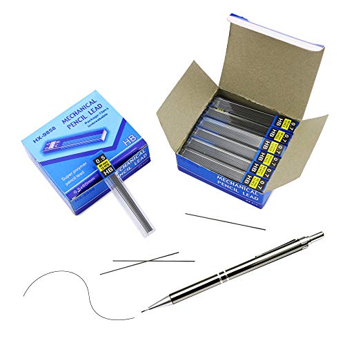 Wpxmer 576 Pieces HB Black Lead Refills Mechanical Pencil Refills, 48 Tubes (0.7 mm and 0.5 mm)