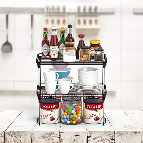 HapiRm Stackable Shelf Kitchen Organizers and Storage,Kitchen Pantry Shelves