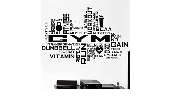 supmsds Gimnasio Motivación Vinilo Tatuajes de Pared Decoración ...