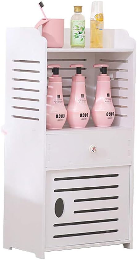 Shelf Unit, Waterproof Bathroom Cabinets, Furniture for Living Room Bedroom, Kitchen Hallway,White Bathroom Storage Shelf Organizer