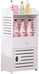 Shelf Unit, Waterproof Bathroom Cabinets, Furniture for Living Room Bedroom, Kitchen Hallway,White Bathroom Storage Shelf Organizer