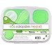 Smart Planet EC-34 Large 3-Compartment Eco Silicone Collapsible Meak Kit Lunch Box, Green