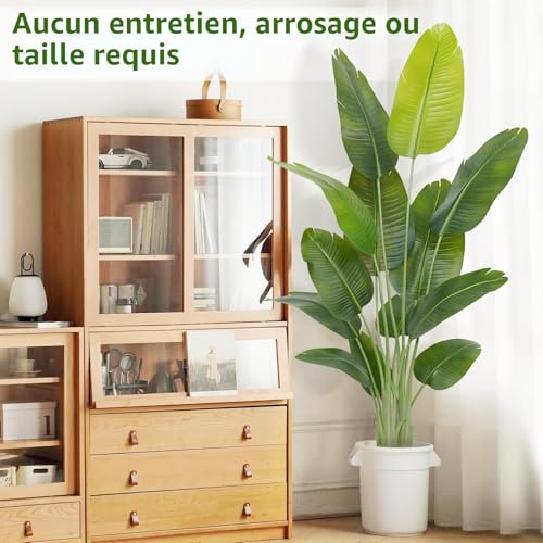 Keeplush Artificial Bird of Paradise Plant, 180 cm High, Large Artificial Indoor Plant, Artificial Banana Tree with 13 Leaves, Artificial Tree Indoor or Outdoor Living Room Office Garden Dec