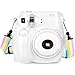 Wolven Crystal Camera Case with Adjustable Rainbow Shoulder Strap Belt Compatible with Fujifilm Mini 7S / Polaroid PIC-300 Camera, Transparent