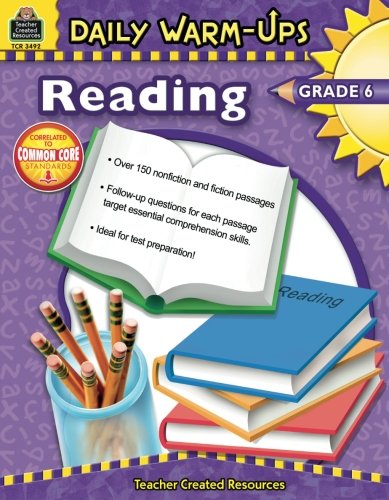 Teacher Created Resources Daily Warm-Ups: Reading Book, Grade 6