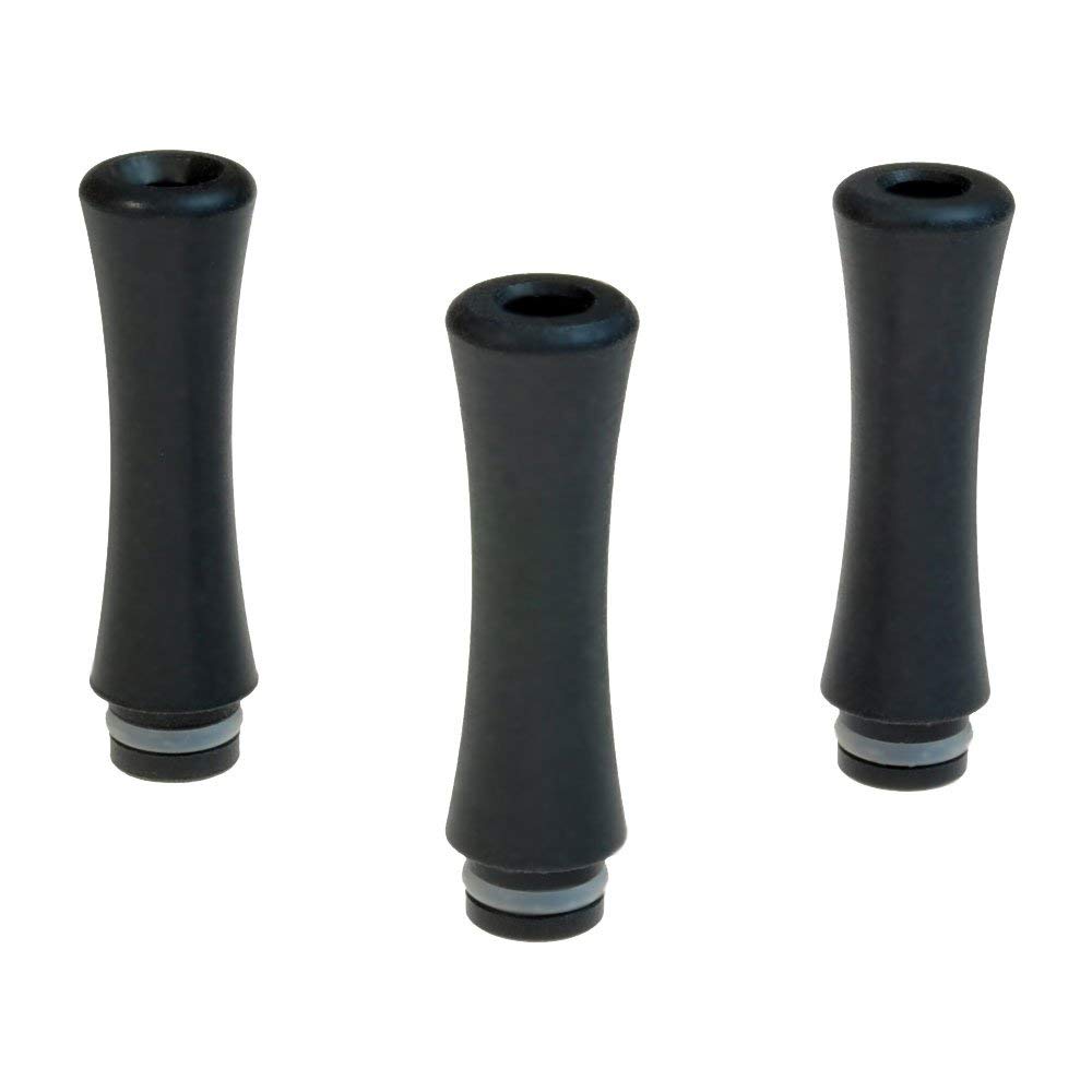 Armerah Stalk Jr 510 Drip Tip eCig Mouthpiece Long/Narrow PTFE Thermoplastic 3 Pack Black