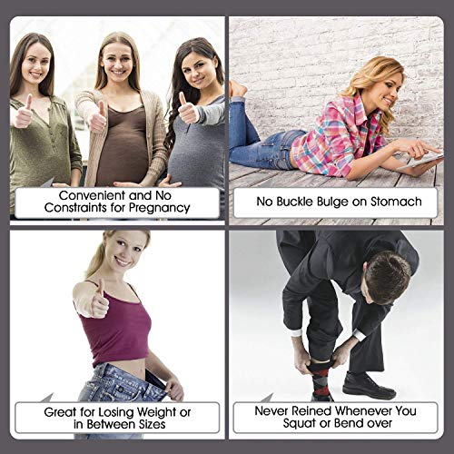 JasGood 4 Stück Unsichtbarer Gürtel Damen, Stretchgürtel Elastischer Gürtel Einstellbar, No Show Web Gürtel Komfortabel Flach Glatt Metallschnalle für Jeans Hosen Kleid