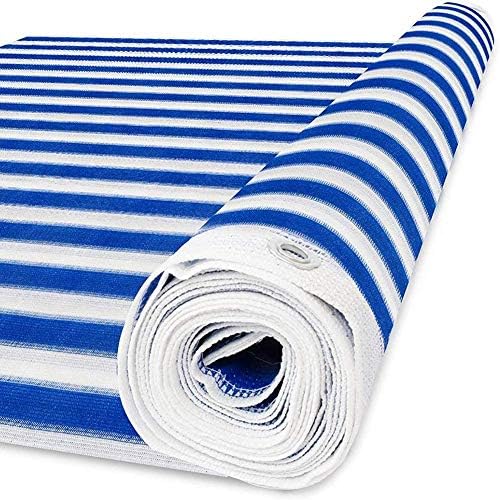 フェンス 目隠しベランダシェード プライバシースクリーンフェンスネットフロントガラス150gsmシェーディングレート80 フェンスのために屋外のテラス太陽風防プールポーチ 1030 Color Blue White Size 3x10m Modernzeg Hu