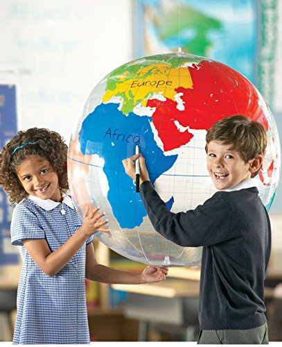 Learning Resources Inflatable Labeling Globe - Geography Class Supplies for Kids, Inflatable Earth, Classroom Science Supplies