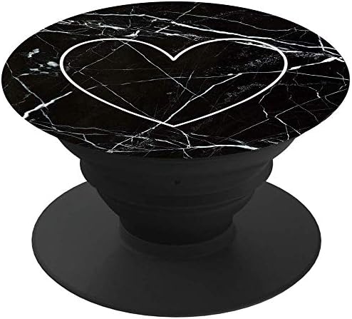 Phone Socket,Pop Grip for Phones and Tables Pack-black marble white heart