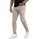 Mens Jeans Skinny Stretch Premium High Rise Colored Jeans Expandable Waist