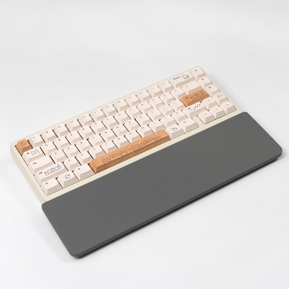 Photo 1 of ***NON-SLIP WRIST RELIEF PAD ONLY NO KEYBOARD*** Ergonomic 75% Keyboard Wrist Rest-12.8" Silicone Non-Slip Keyboard Cushion, Computer Wrist Rest, Relief of Hand Pain(Grey)