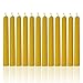 Hyoola 5 Inch Beeswax Taper Candles 12 Pack - Handmade, All Natural, 100% Pure Unscented Bee Wax Candle - Tall, Decorative, Golden Yellow - 5 Hour Burn Time