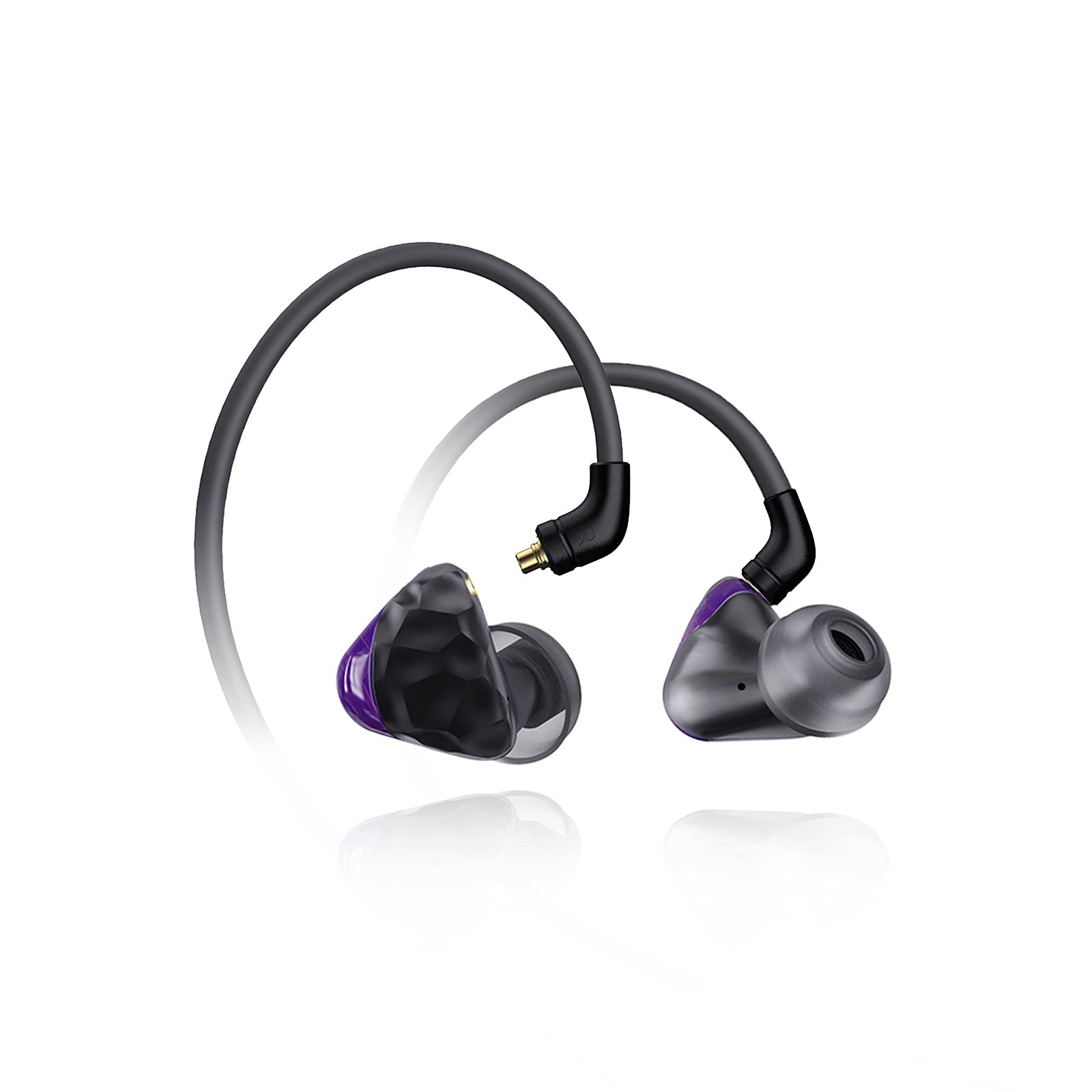 Ikko Gems OH1S in-Ear Monitor,Wired Earbuds Headphones, Noise-Isolating IEM Earphones with MMCX Detachable Cables,Grey