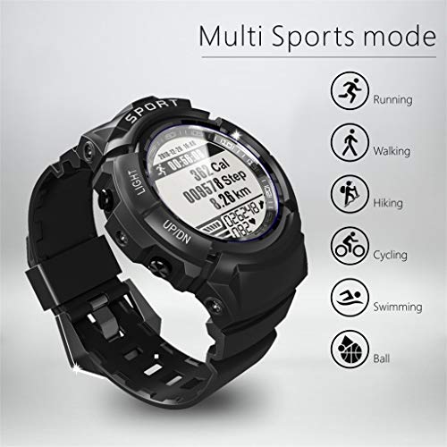 Men IP68 Waterproof Smartwatch, S816 Heart Rate Monitor Blood Pressure Sleep Monitoring Bluetooth Wristband Fitness Tracker Smart Watch Sport Bracelet for Android iOS - Chartsea (Black)