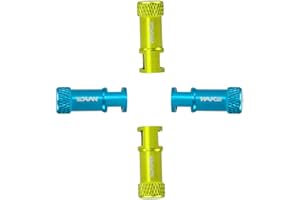 Bike Presta Valve Cap, FOMTOR Bicycle Tubeless Presta Valve Covers, Tire Dust Covers with Valve Core Removing Function 2 in 1 Kit 7075 T 73 Aluminum Alloy Black, Red (4pcs) (Blue & Green)