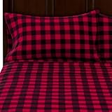 Mainstays Flannel Bedding Sheet King Set, Red Plaid