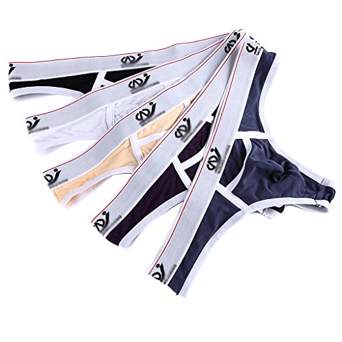 SILKWORLD Men's Modal U Convex Pouch Sexy Thong Pack of 5