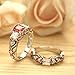 2 Pack Engagement Rings for Women Wedding Ring Set Red Diamond Silver Heart Band Bride Gift 2-in-1 (Size 10, Red & Silver)