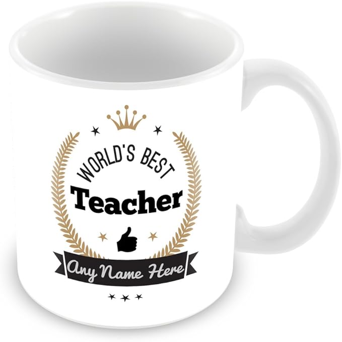 World's Best Teacher Personalised Mug Gift Customise Cup with Name