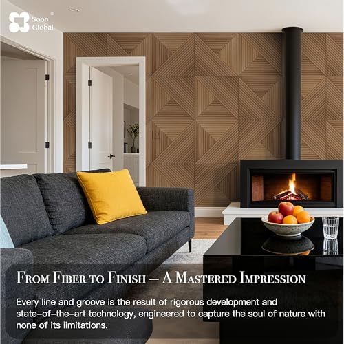 Soon Global Acoustical Wall Panels, 6-Piece 23.62 X 23.62 Inches Art Acoustic Panels, Decorative Acoustic Panels, Acoustic Wall Panels, Sound Absorbing Wall Art, Arcadian Vortex