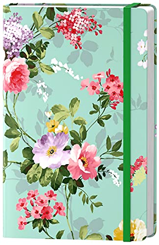 HUAMXE Lined Journal Notebook, Hardcover Journal for Women, Medium 5.7 x 8.4 in, 160 Pages Thick Paper, Cute Aesthetic Floral College Ruled Notebook for Journaling Writing Work Office School, Flower — image 1