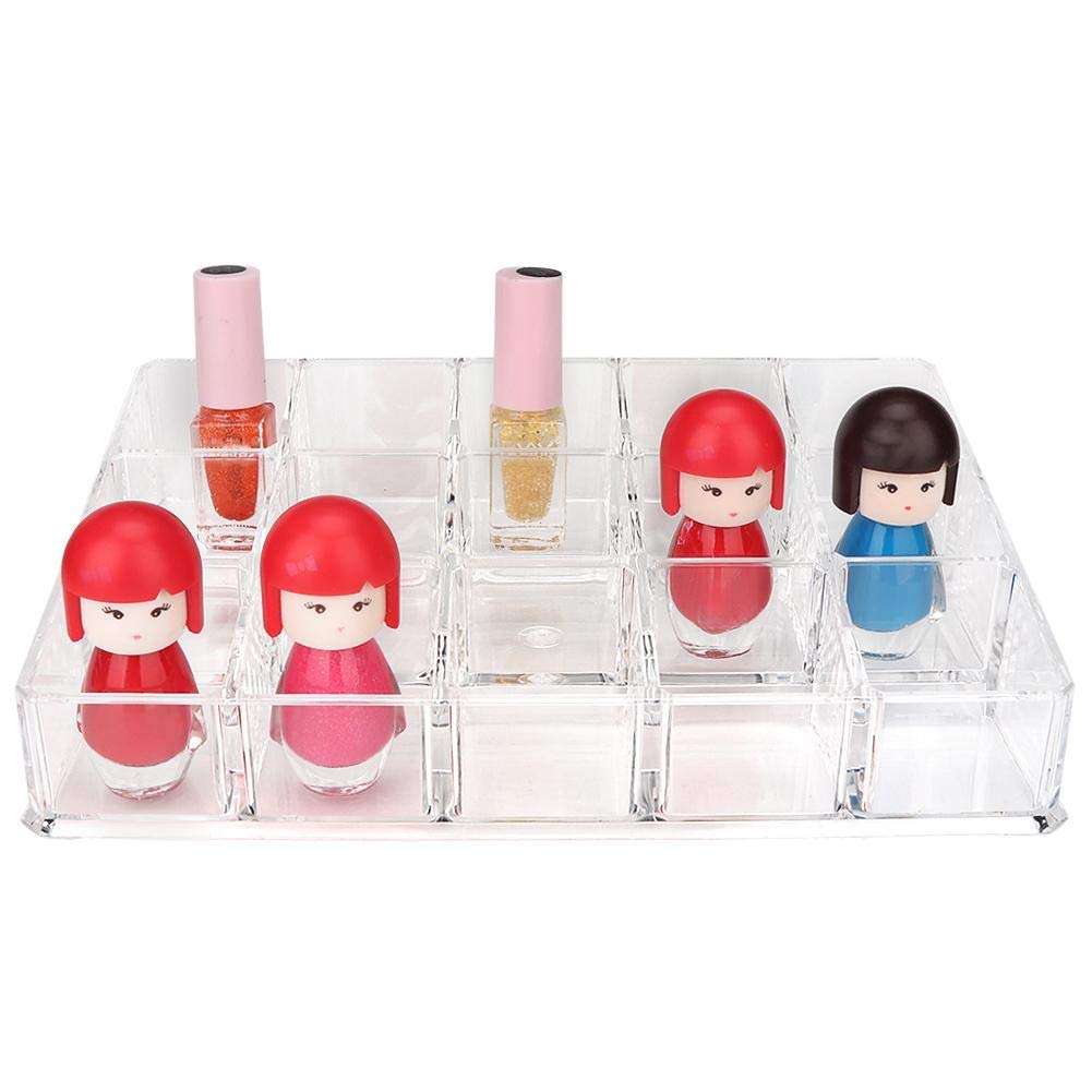15 Grids Nail Polish Display Holder Lipstick Cosmetics Storage Box Organizer Makeup Tool Cosmetics Display Shelf for Storage and Display of Lipsticks and Other Small Cosmetics