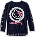 Hello Kitty Girls' Sweatshirt with Glitter Artwork and Pleated Velvet