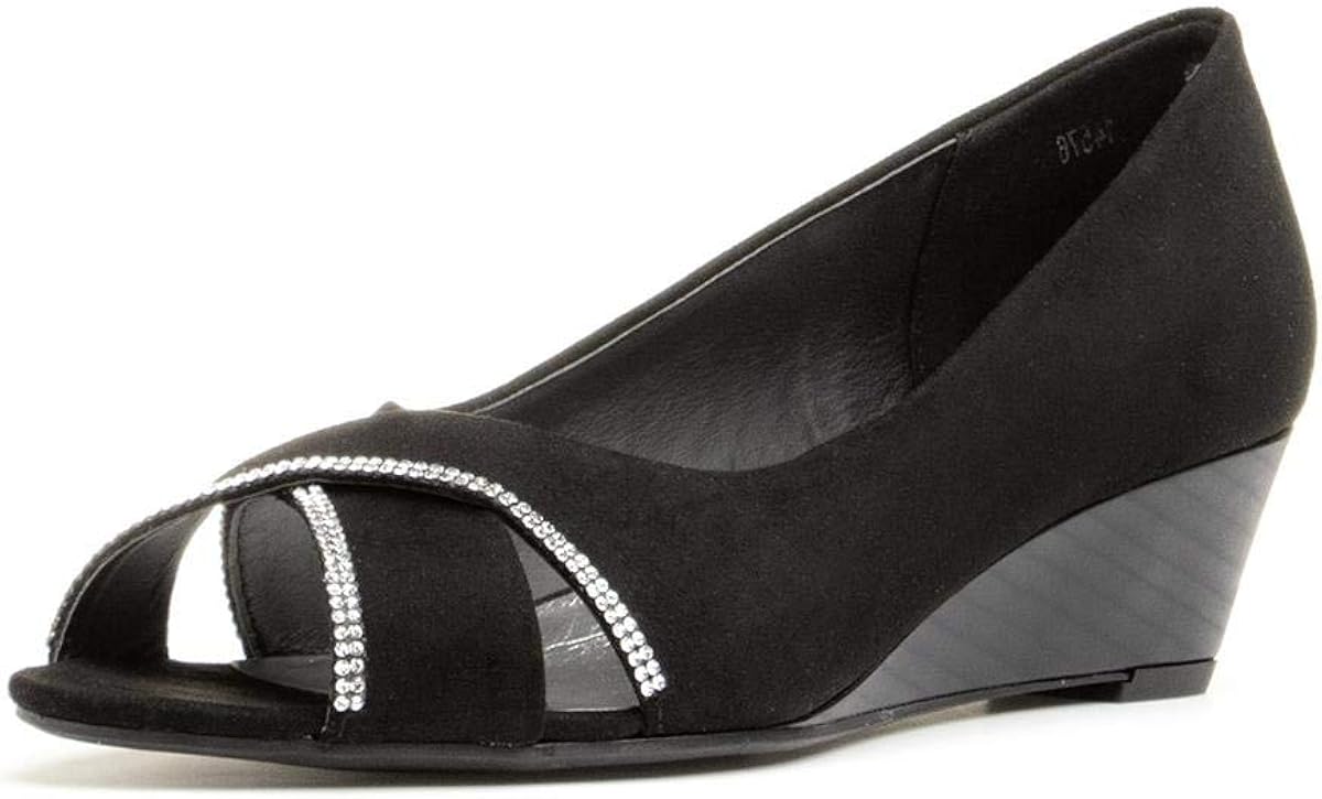 Lilley Womens Black Wedge Shoe Size 5 UK Black Amazon.co.uk Shoes & Bags