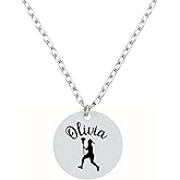 Personalized Lacrosse Necklace – Custom Engraved Stainless Steel Pendant with Player Silhouette – Adjustable 17" Chain with Extender – Gift for Lacrosse Players, Coaches & Teams